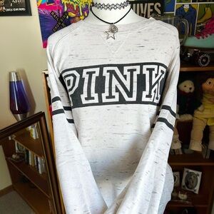 Pink Logo Gray Sweatshirt